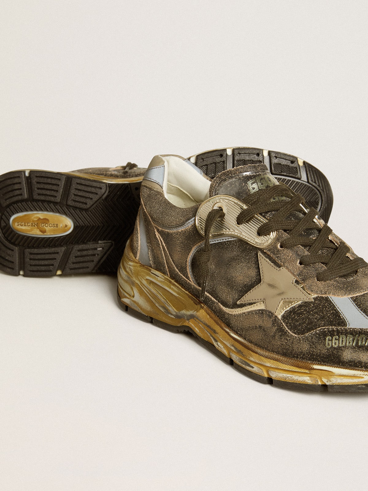 Men's Dad-Star in suede and nylon with khaki leather star and heel tab