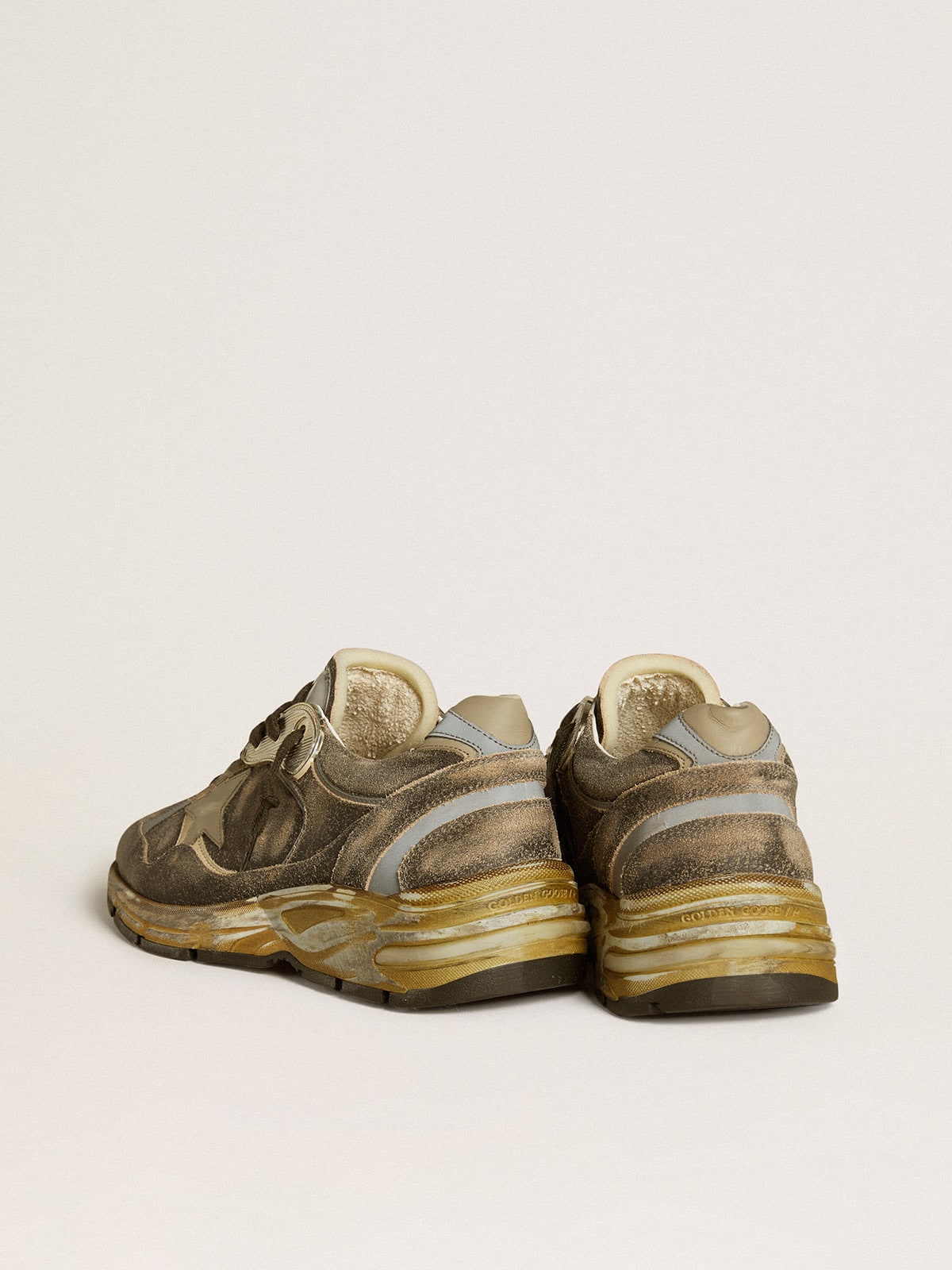 Men's Dad-Star in suede and nylon with khaki leather star and heel tab
