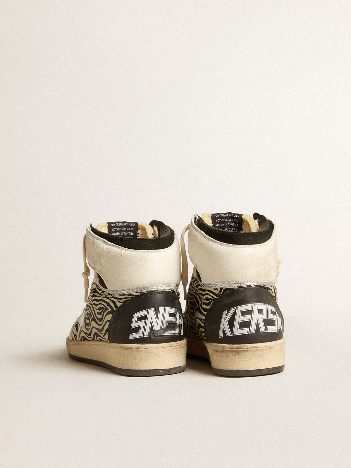 Men's Sky-Star LAB in zebra nappa with textured silver leather star