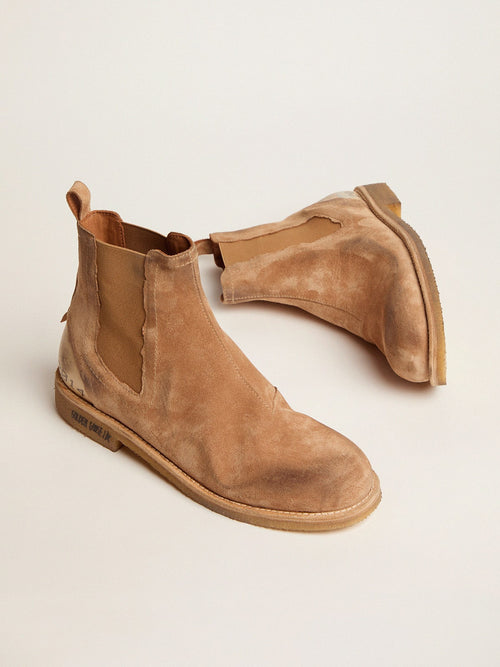 John Chelsea boots in caramel-colored suede