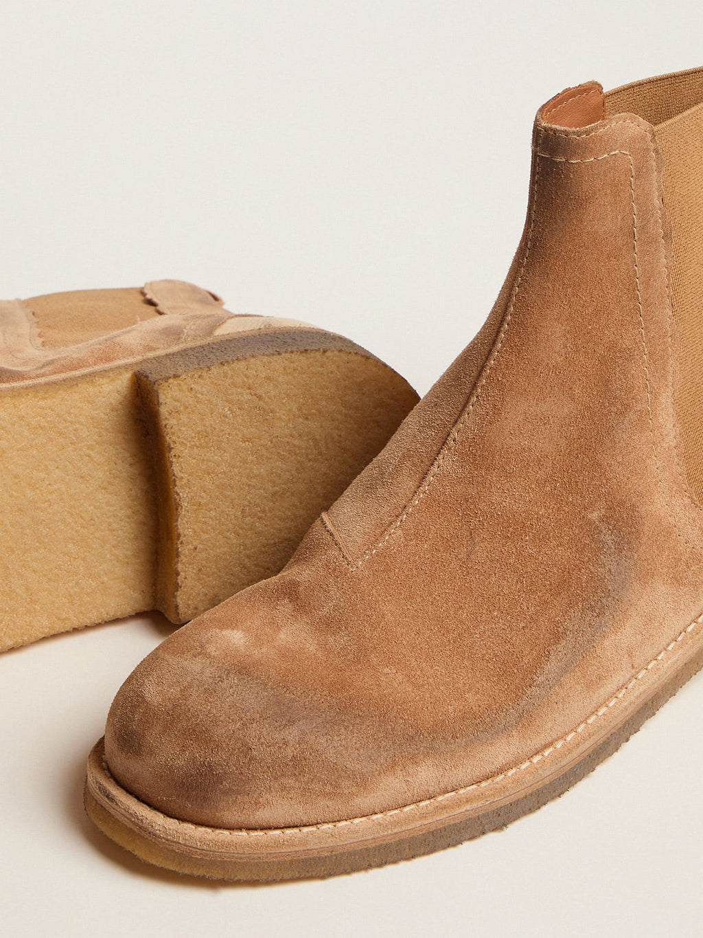 John Chelsea boots in caramel-colored suede