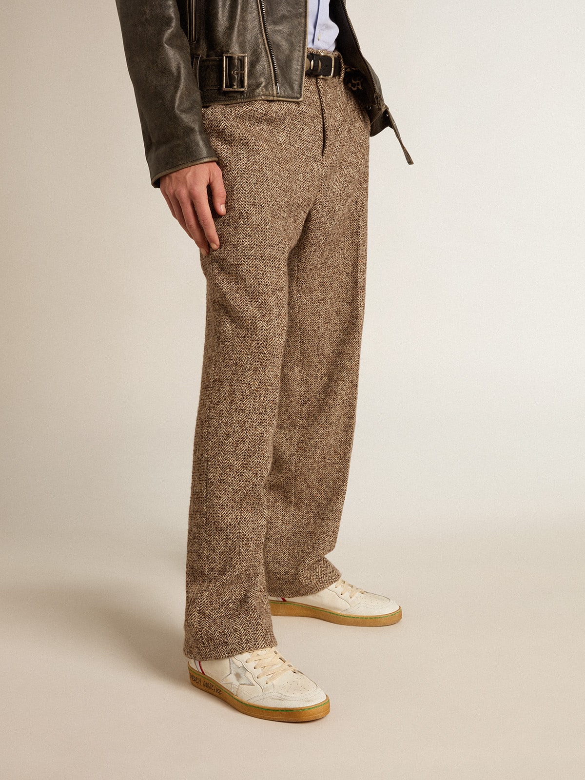 Ball Star in nappa and mesh with silver metallic leather star