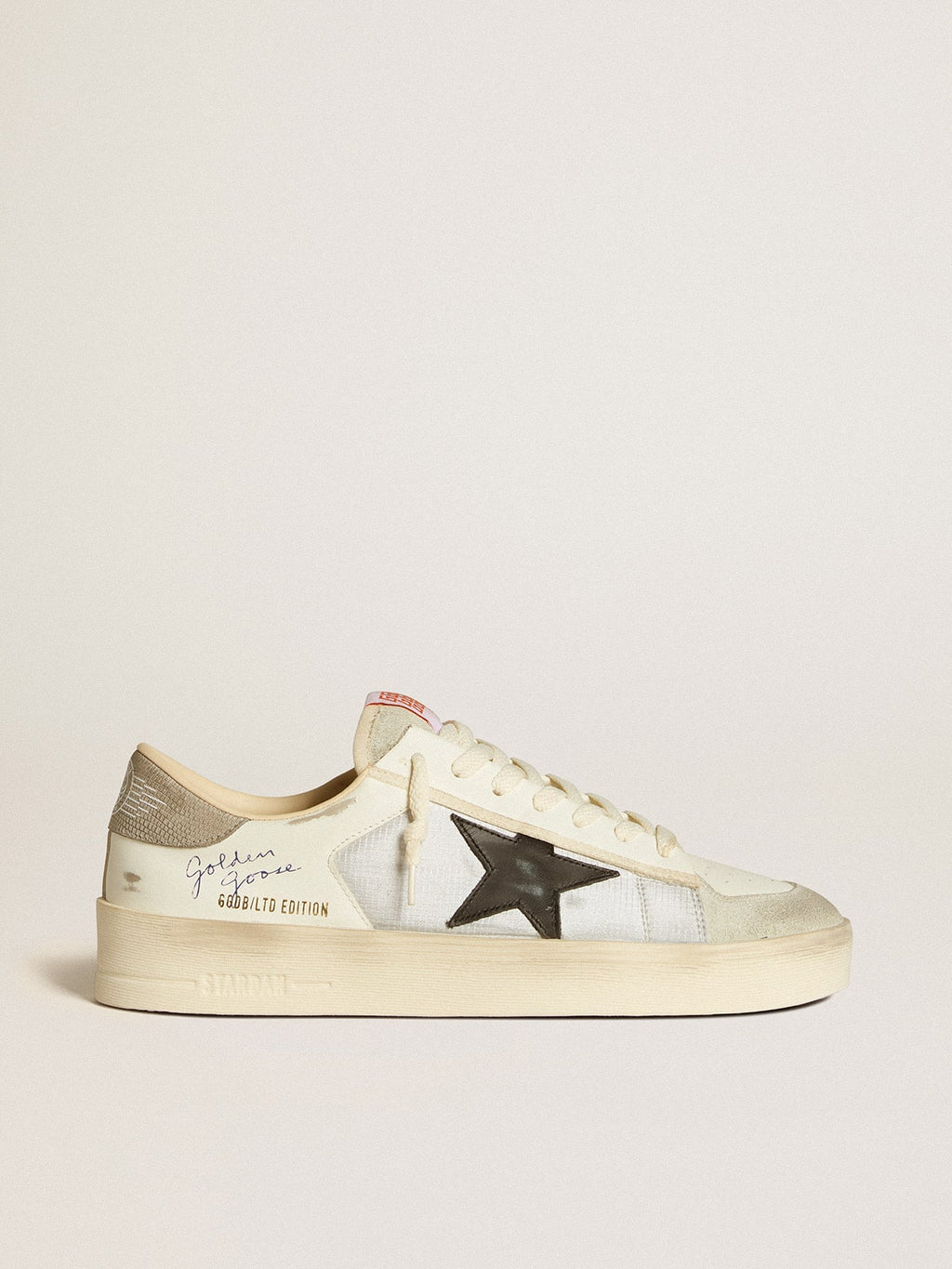 Men's Stardan in leather and nylon with black leather star and nubuck heel tab