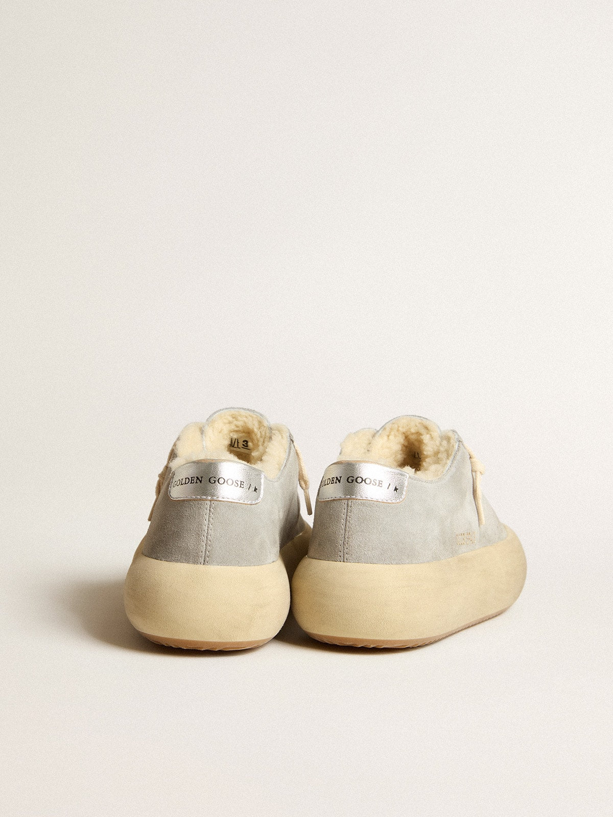 Men's Space-Star shoes in ice-gray suede with shearling lining