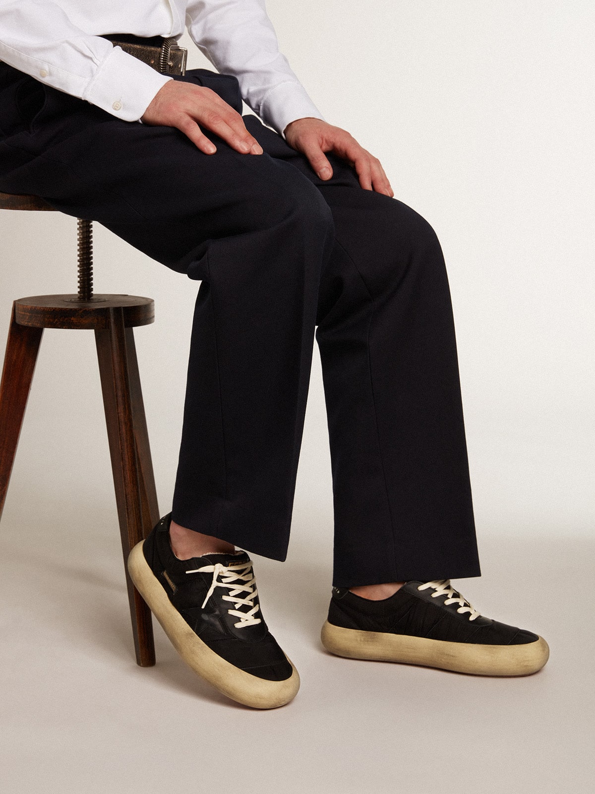 Men's Space-Star in nylon with black leather star and heel tab