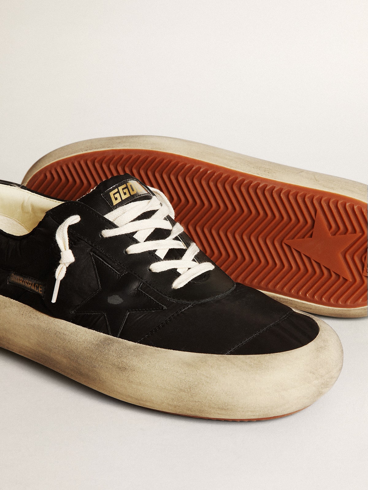 Men's Space-Star in nylon with black leather star and heel tab