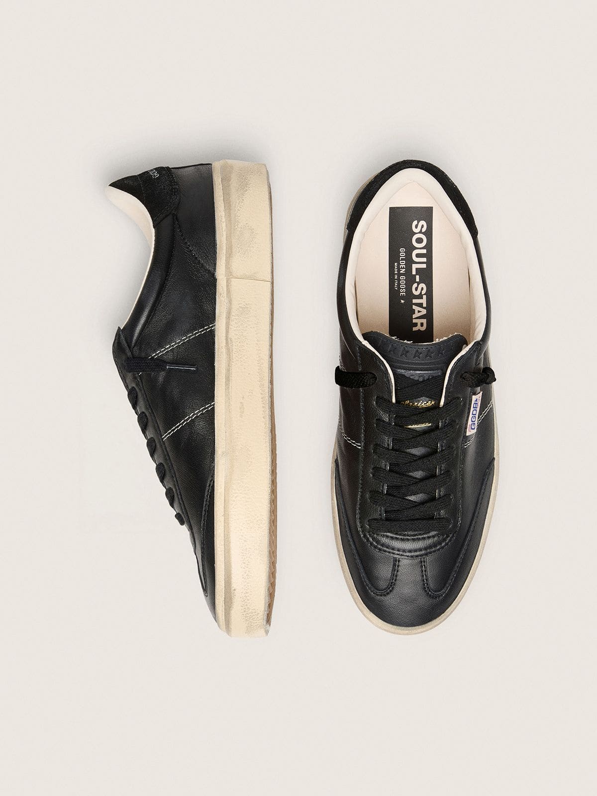 Men's Soul Star in black bio-based nappa