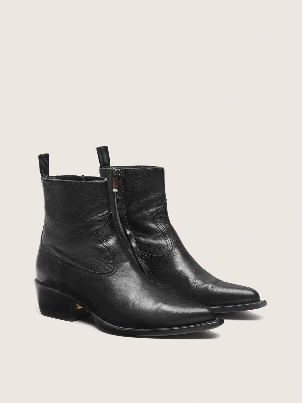 Men's low Debbie boots in black leather