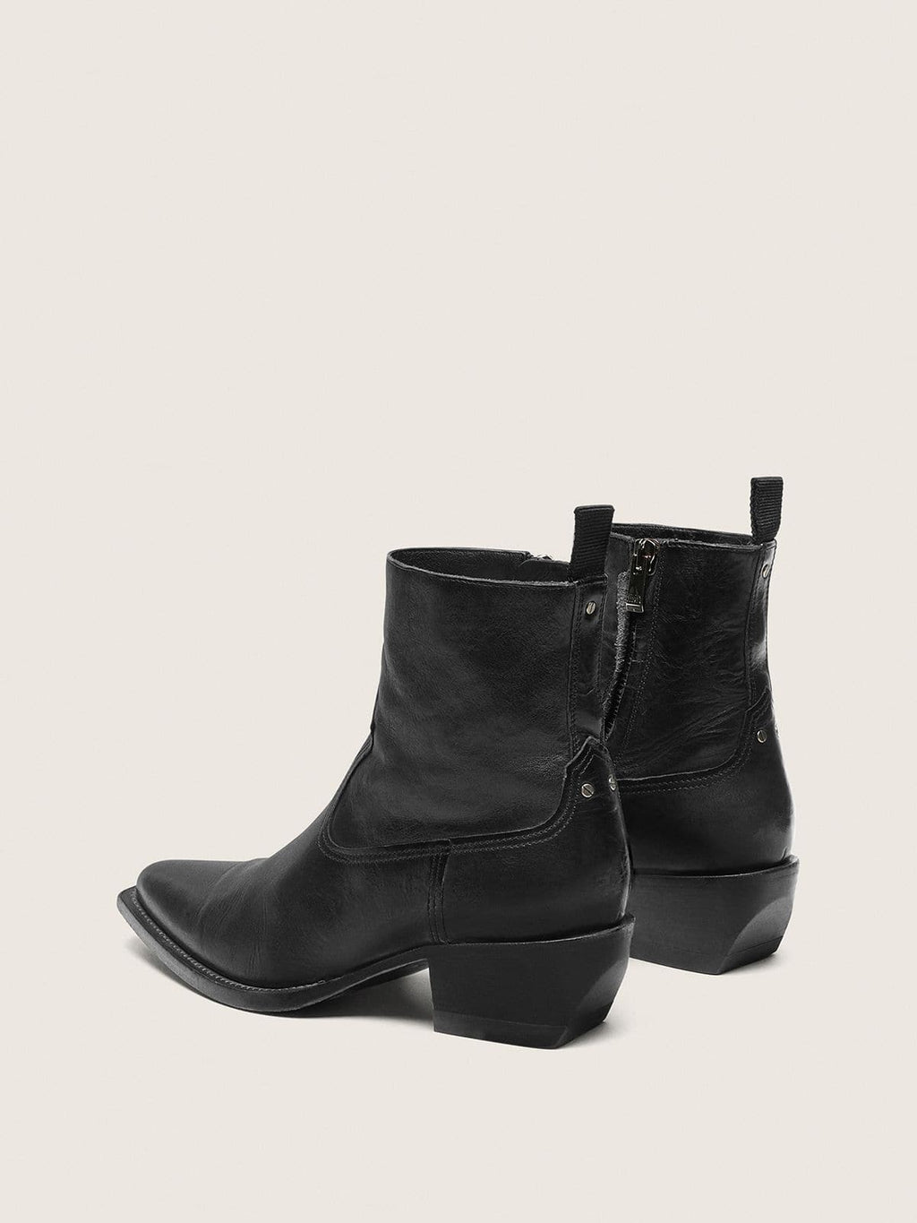 Men's low Debbie boots in black leather