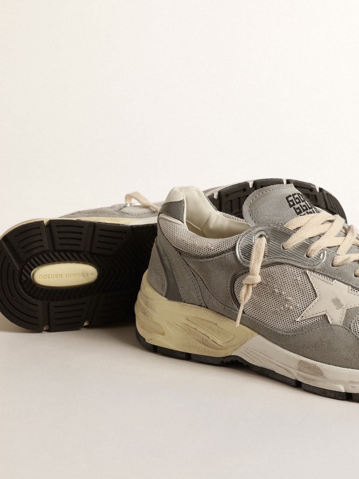 Men's Dad-Star in suede and mesh with white leather star and heel tab