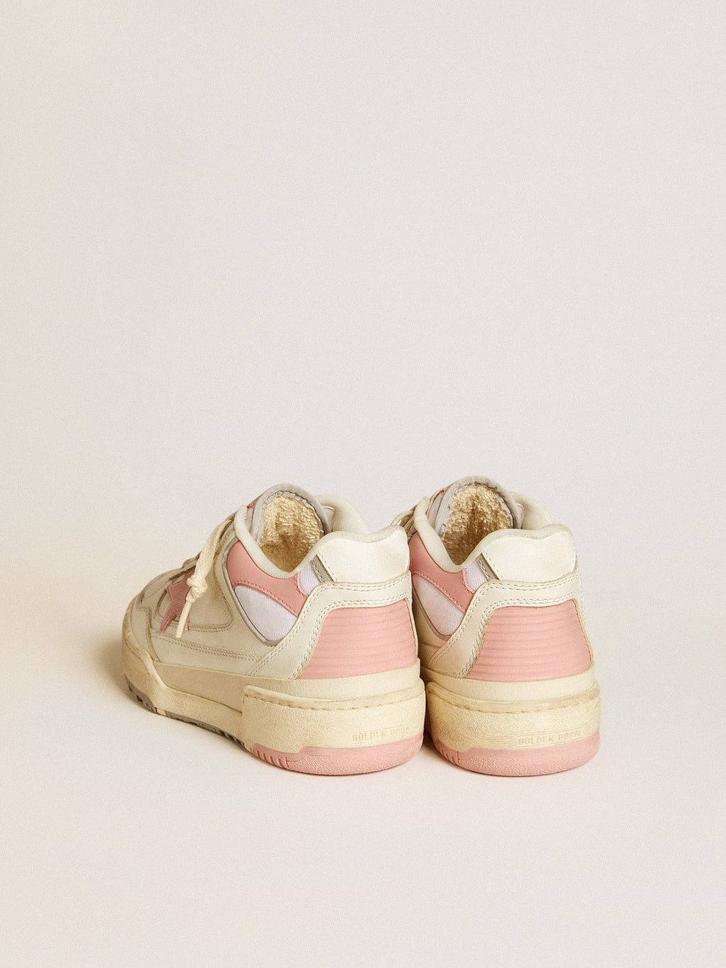 Men's Forty2 with pink star and white leather heel tab