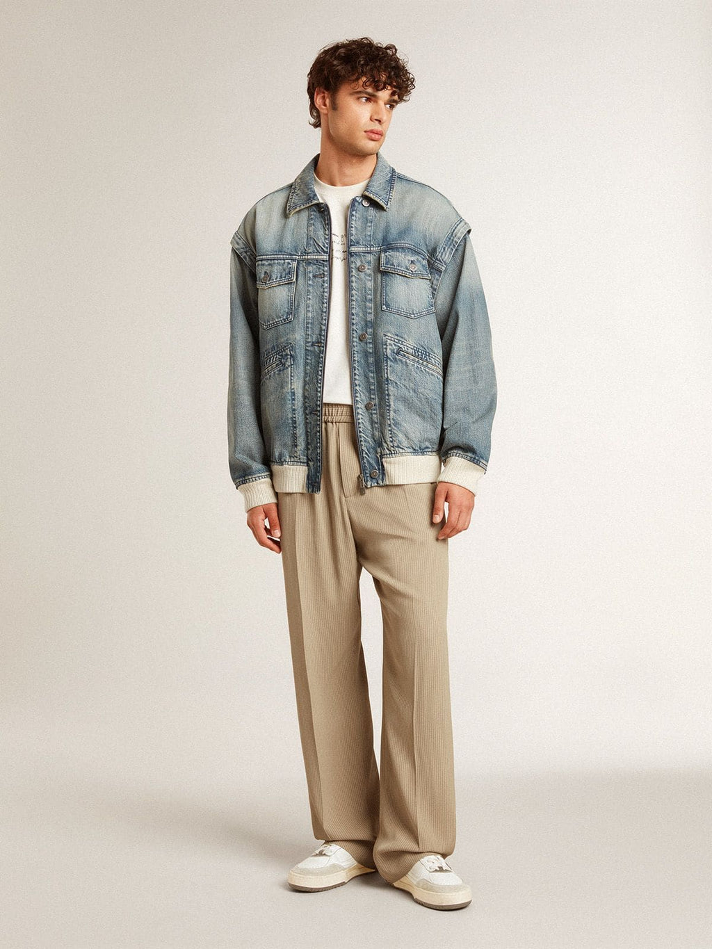 Men's Forty2 with pink star and white leather heel tab