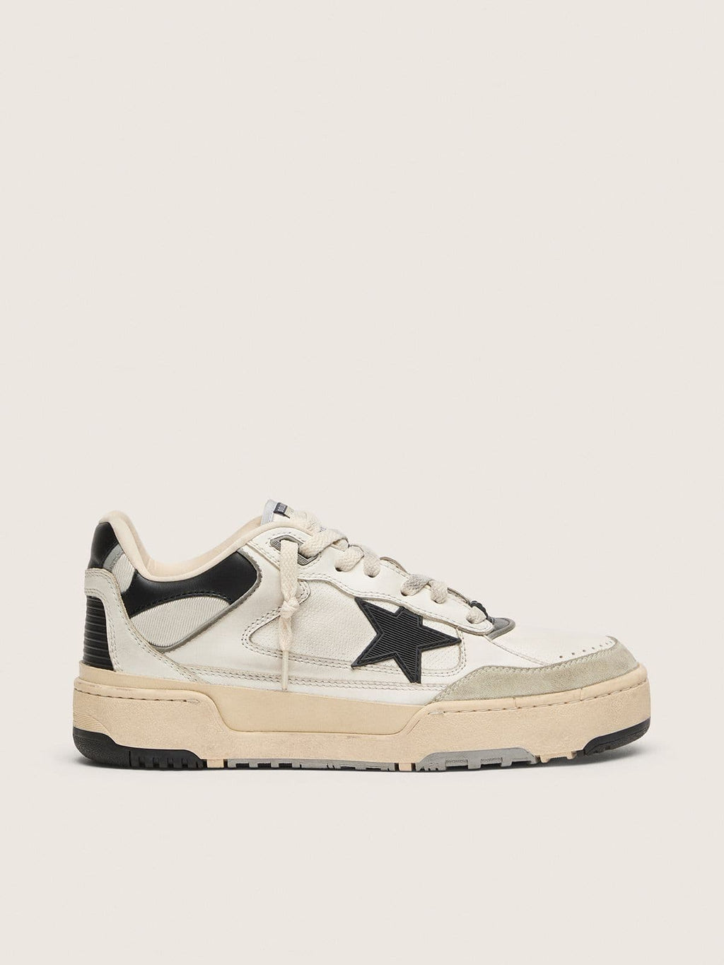 Men's Forty2 with black star and black leather heel tab