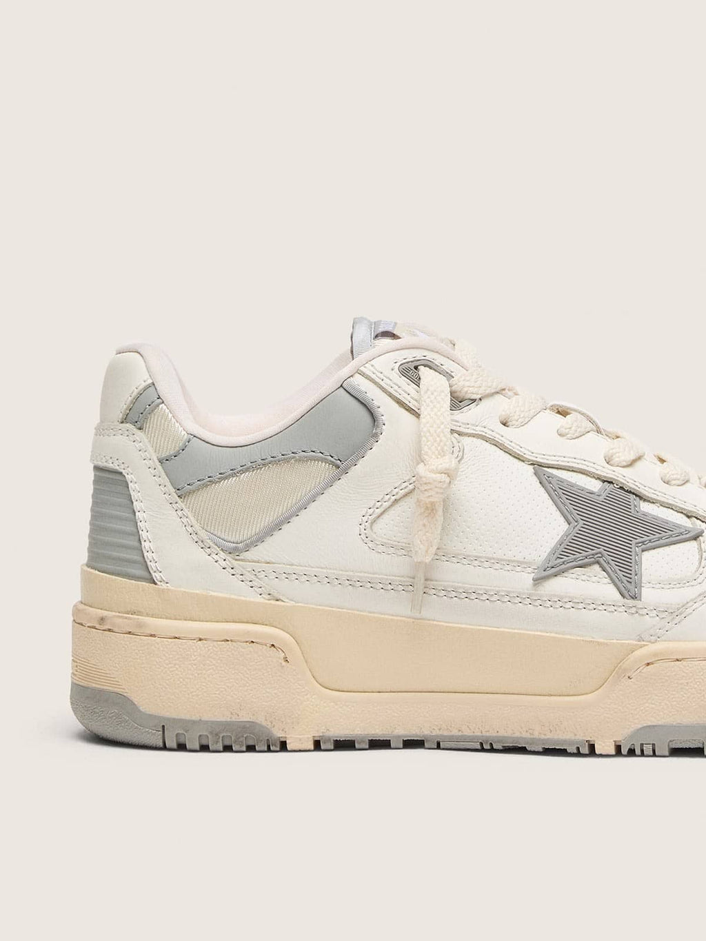Men's Forty2 with grey star and white leather heel tab