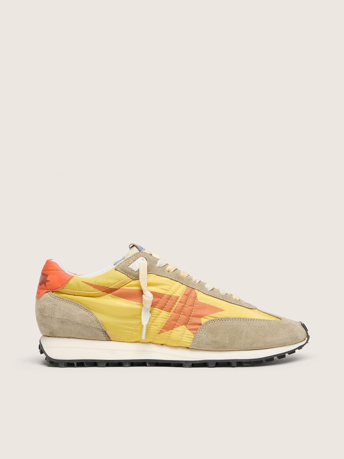 Men's Marathon with yellow nylon upper and orange star