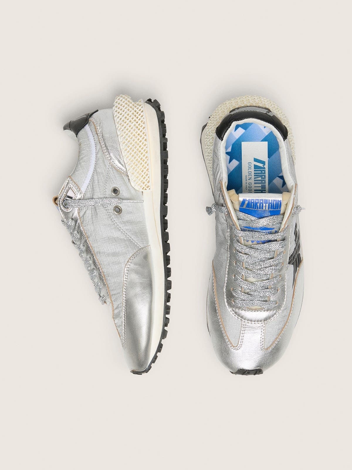 Men's Marathon with silver ripstop nylon upper and black star
