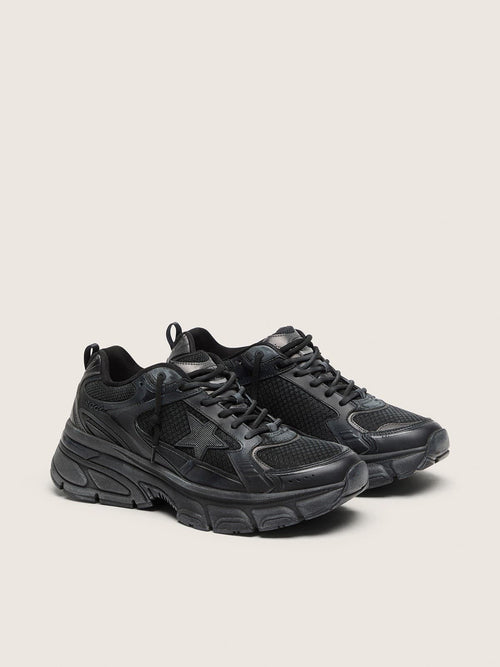 Men's Lightstar with black leather and mesh upper and black star