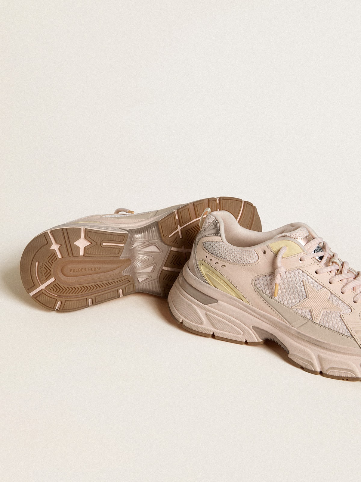 Men's Lightstar with pink leather and mesh upper and pink star
