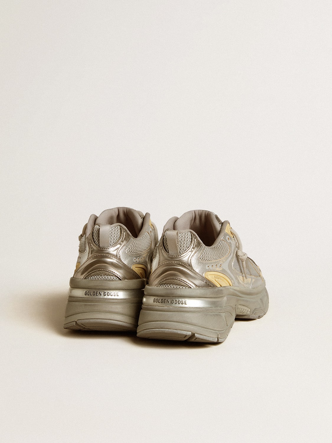 Men's Lightstar in metallic leather and silver mesh with gray star