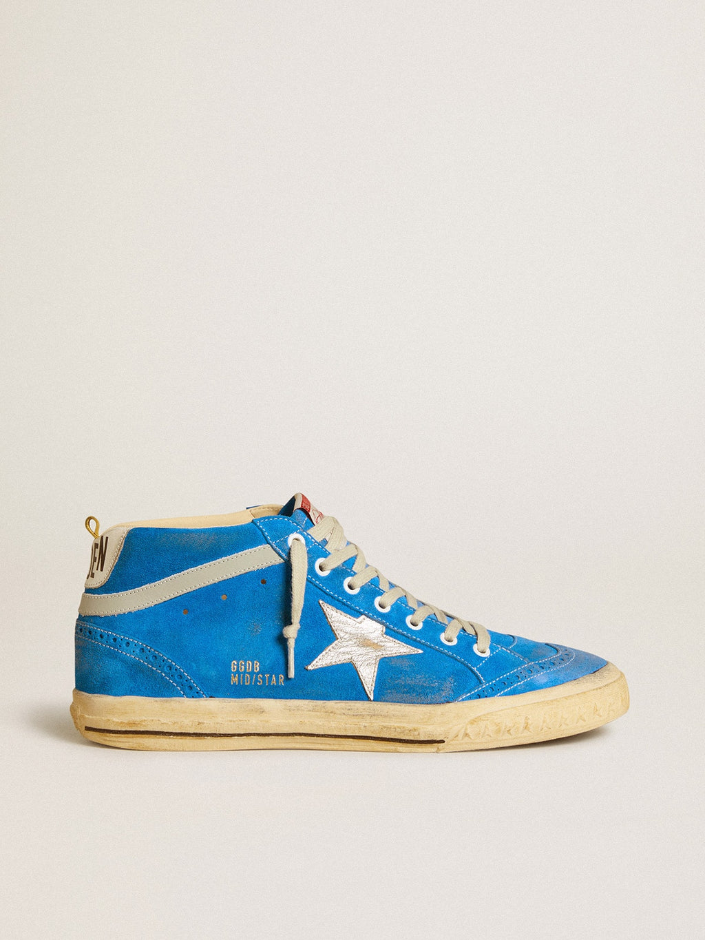 Mid Star in suede with metallic leather star and leather heel tab
