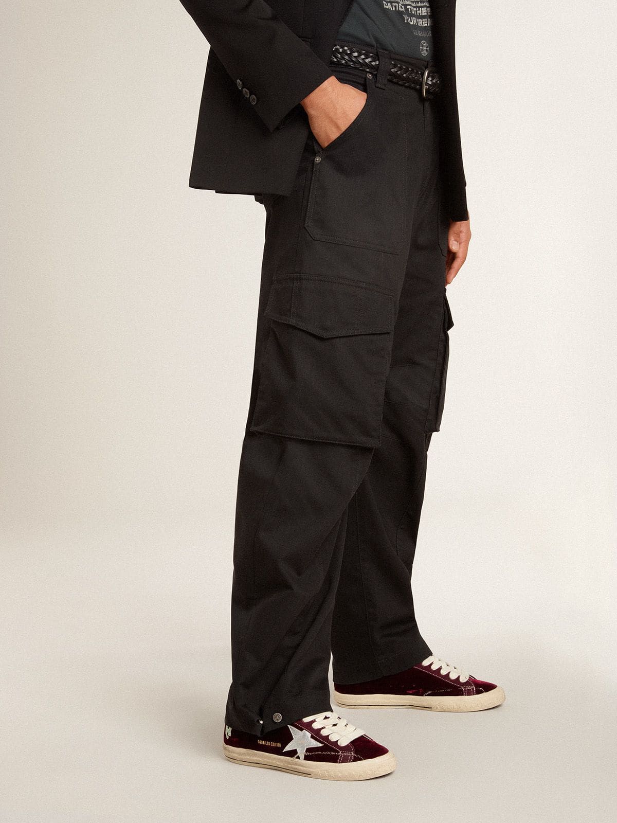 Men's Super-Star LTD in velvet with metallic leather star and heel tab