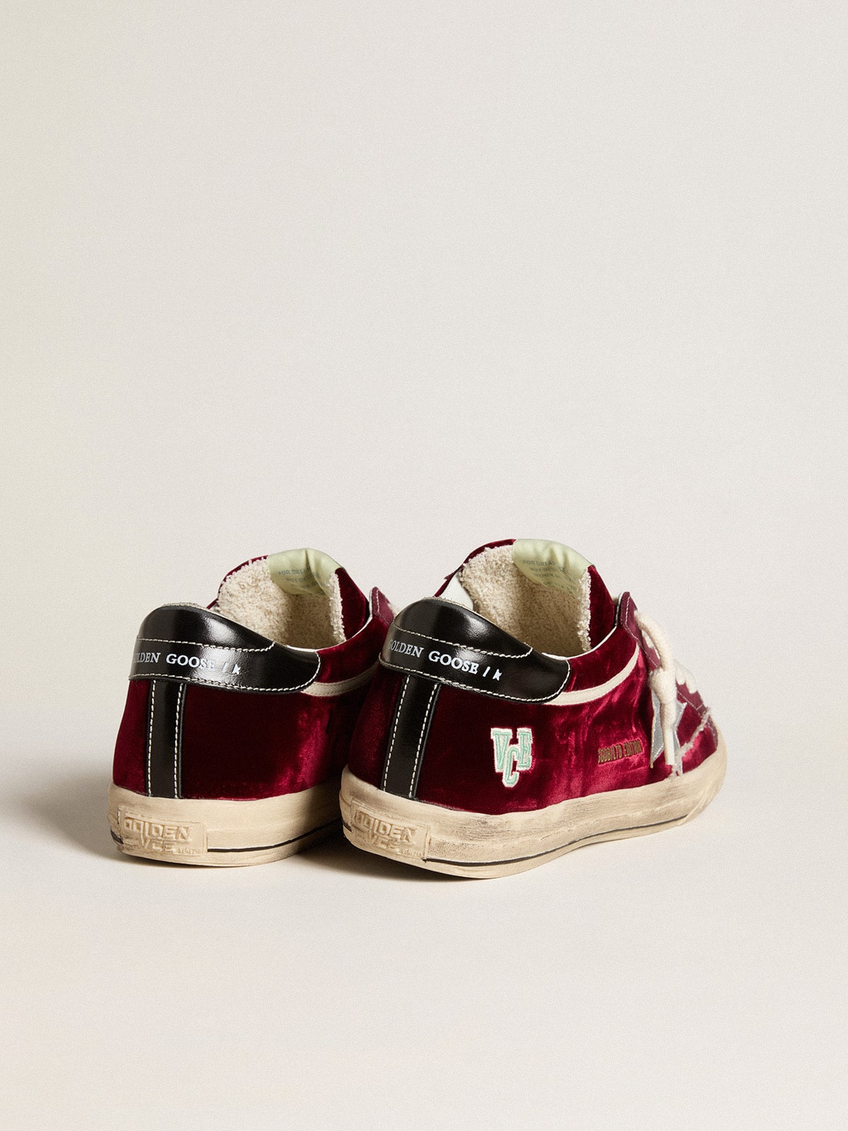 Men's Super-Star LTD in velvet with metallic leather star and heel tab