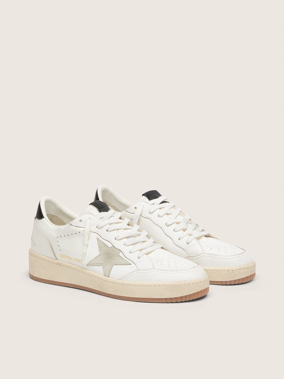 Ball Star with ice-gray suede star and glossy black leather heel tab