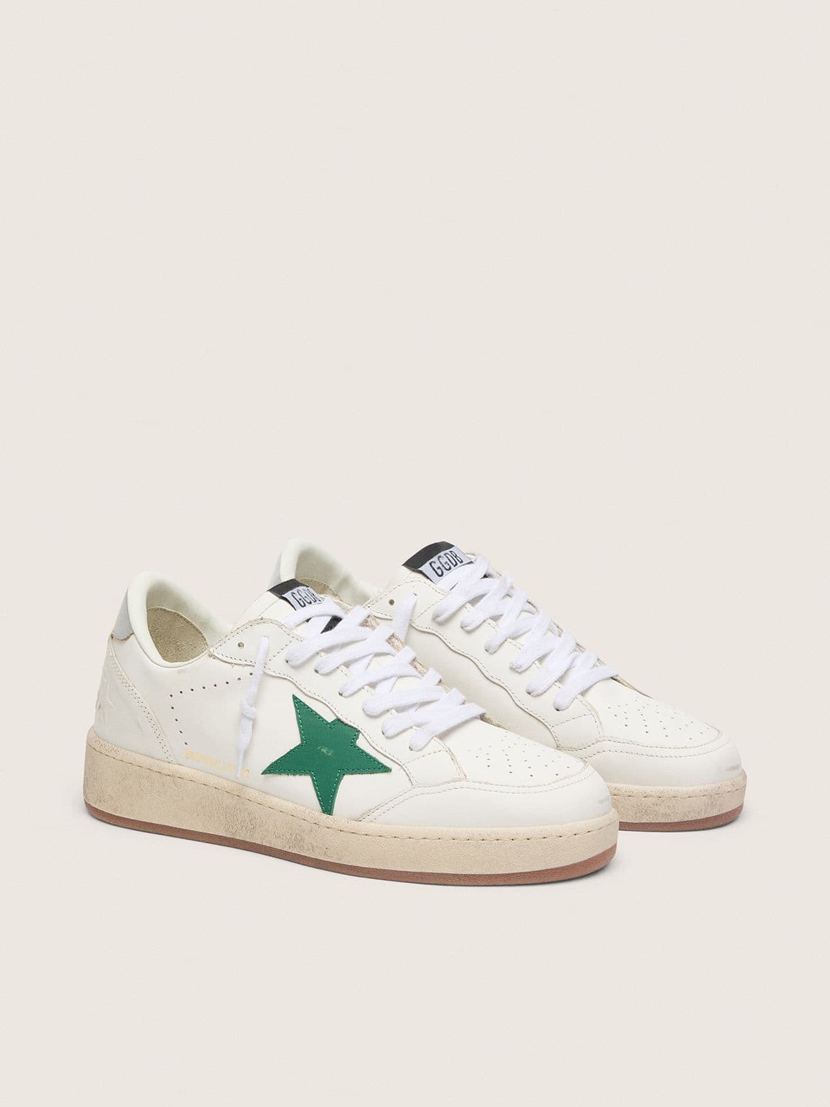 Men's Ball Star with green leather star and metallic leather heel tab