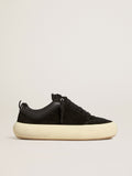 Men's Space-Star Cube in black suede with perforated star