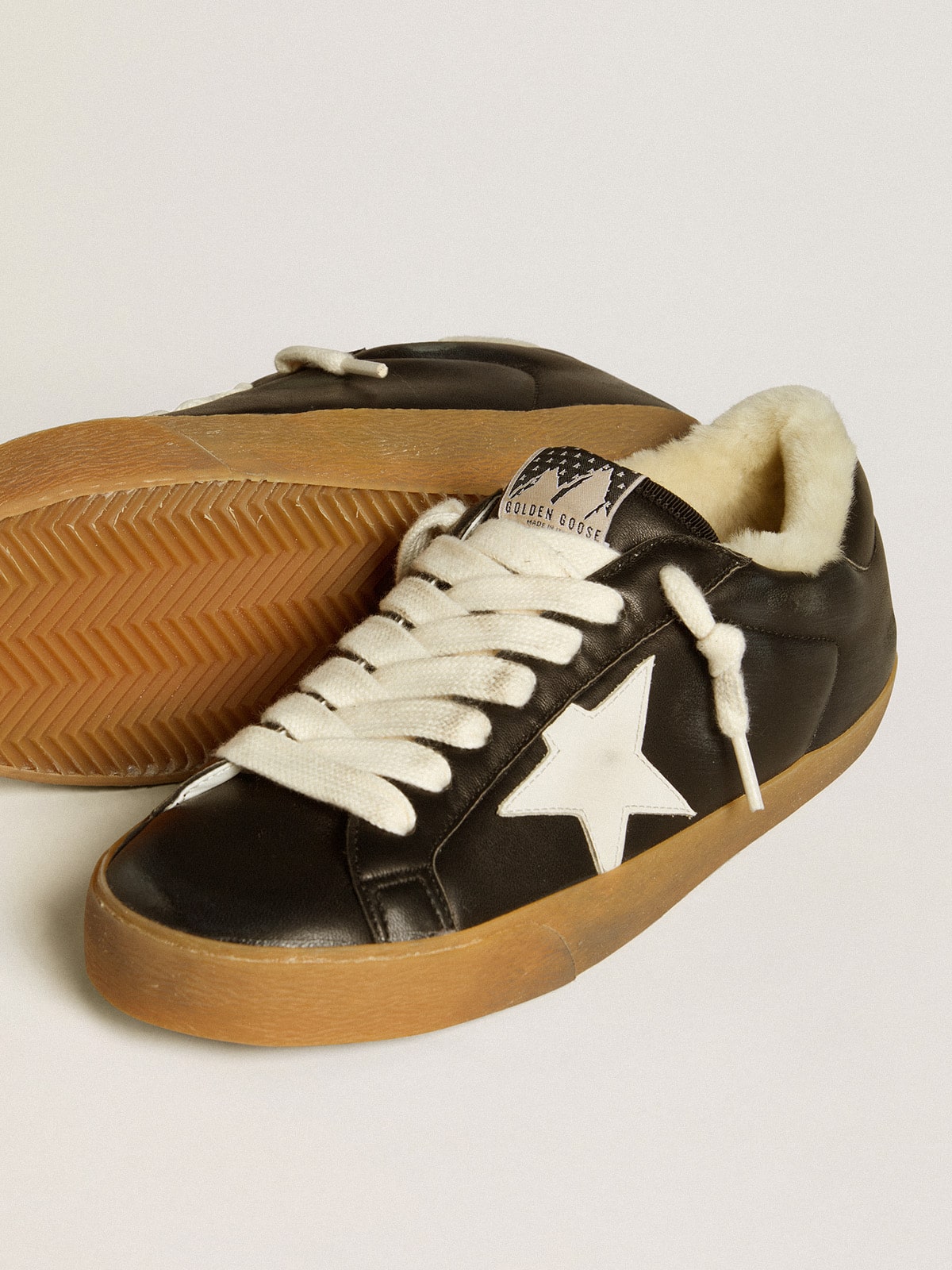 Men's Super-Star in matelass¨¦ nappa with leather star and shearling lining