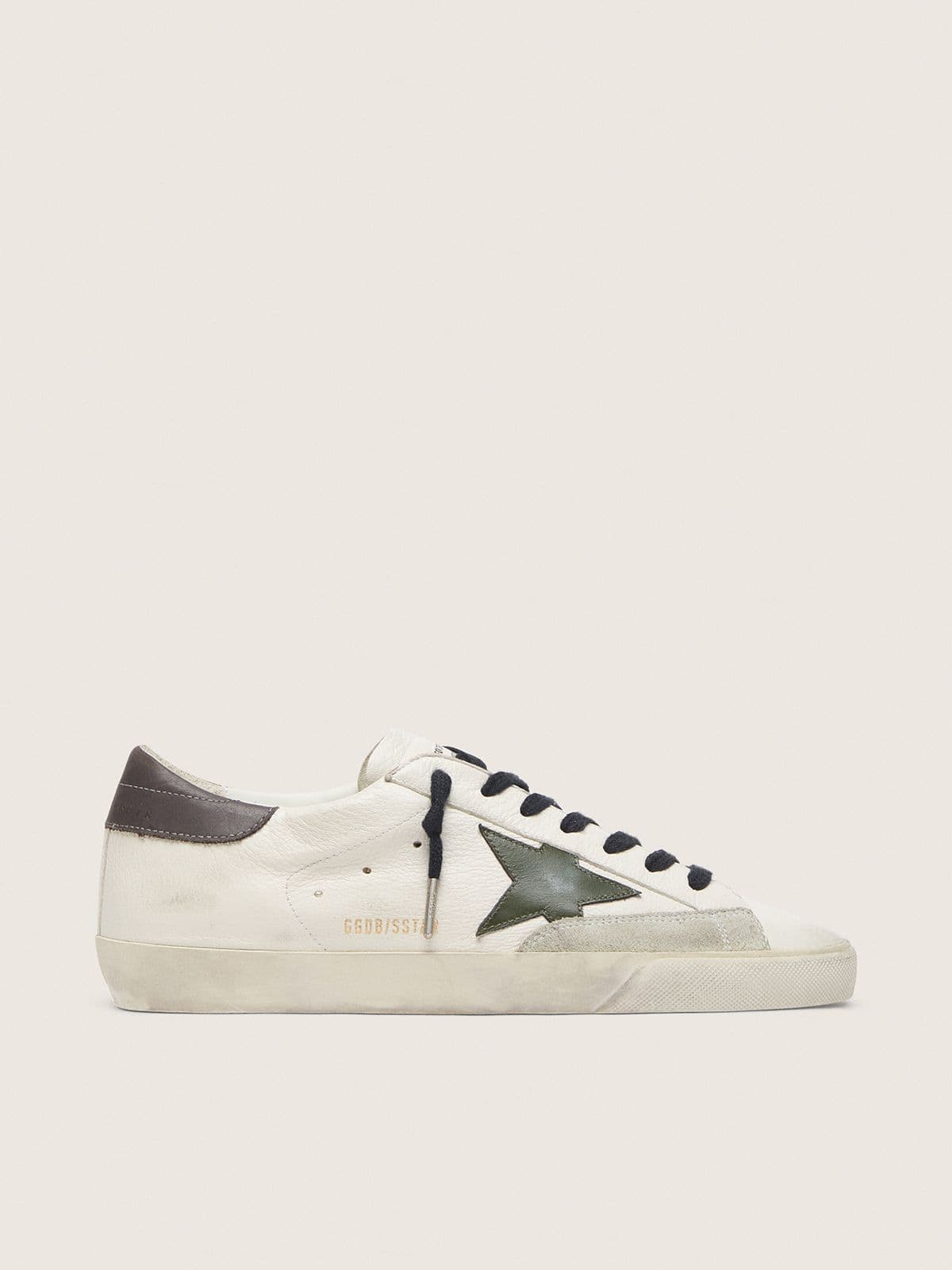 Men's Super-Star in nappa with green leather star and gray leather heel tab