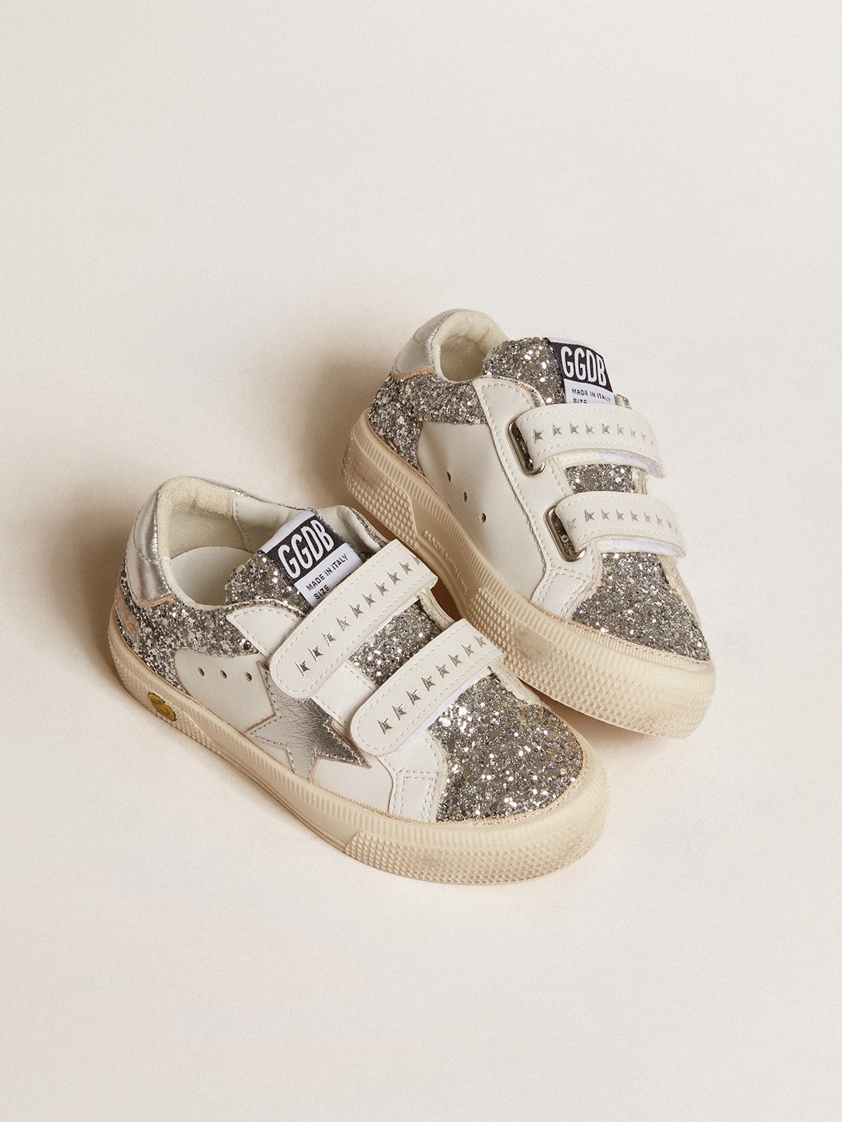 Bio-based May Teen in glitter with silver star and heel tab