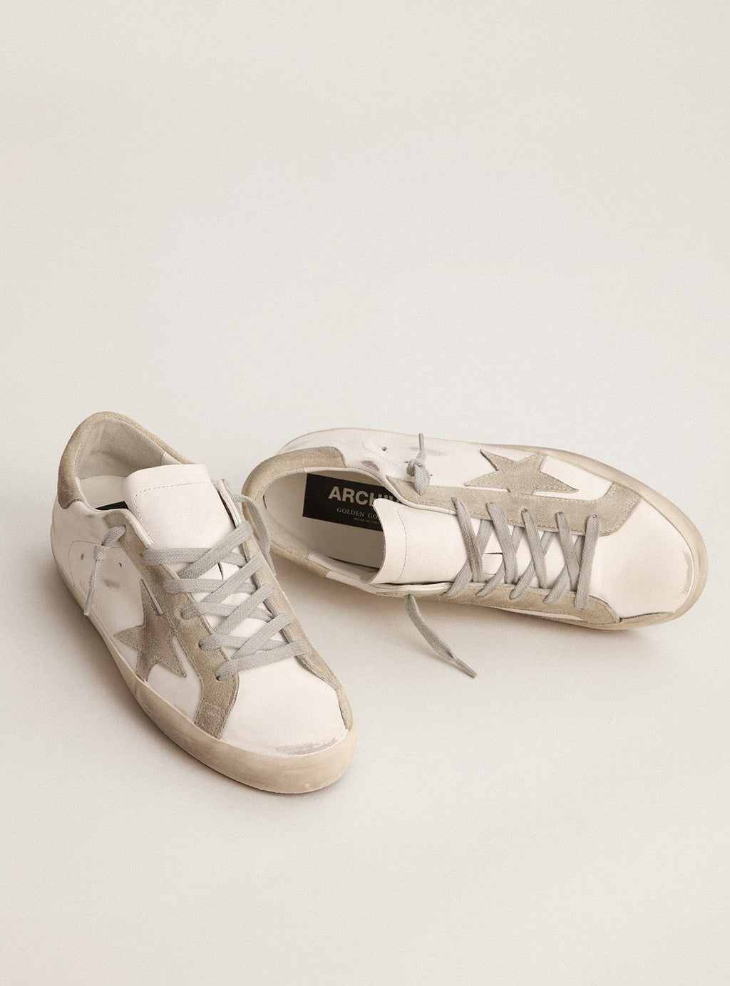 Women's Super-Star with gray suede star and heel tab