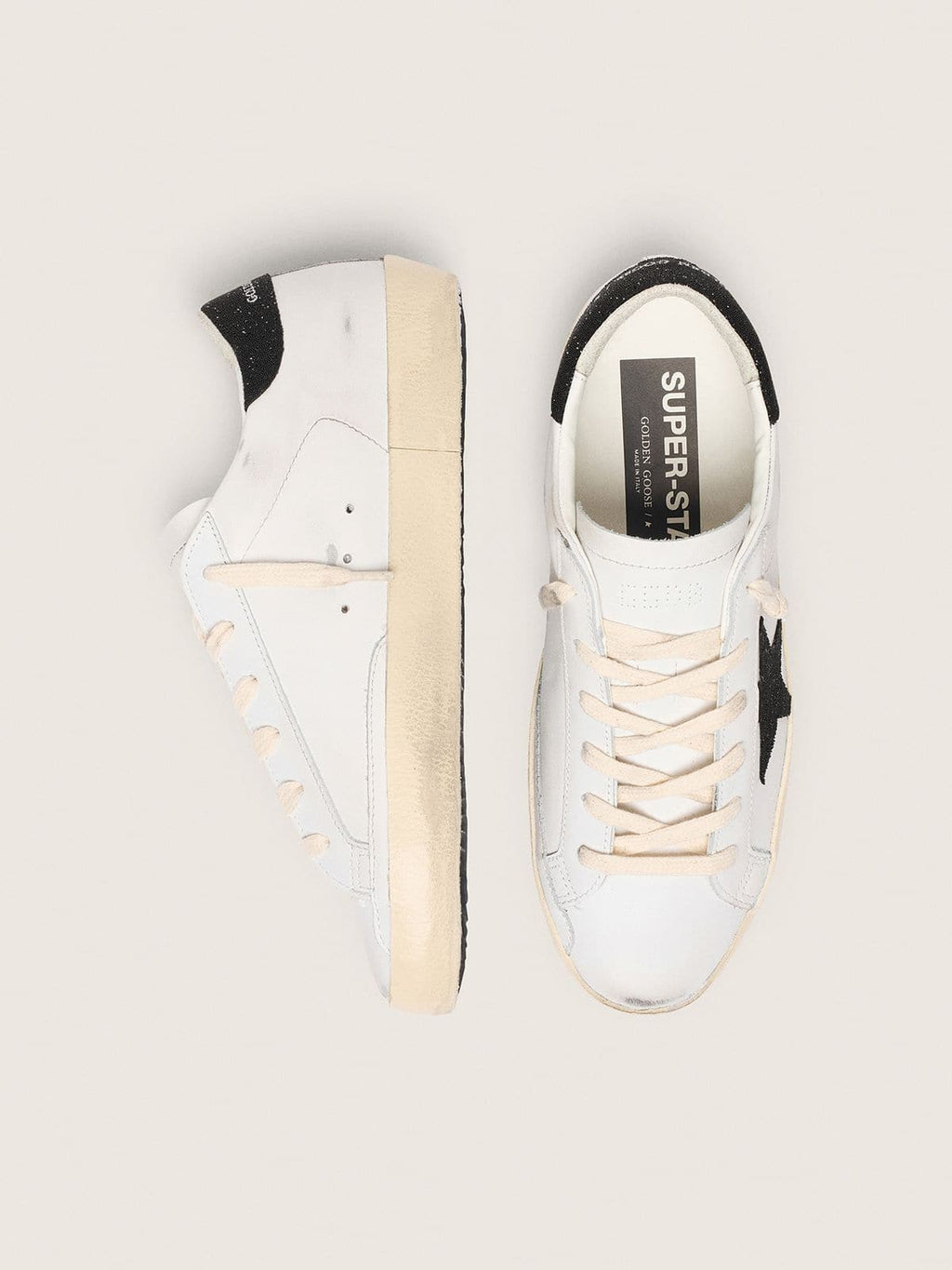 Women's Super-Star with a black Swarovski crystal star and heel tab