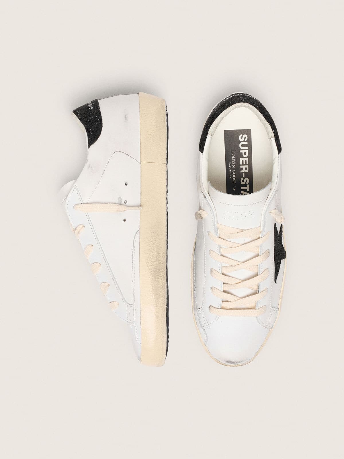 Women's Super-Star with a black Swarovski crystal star and heel tab