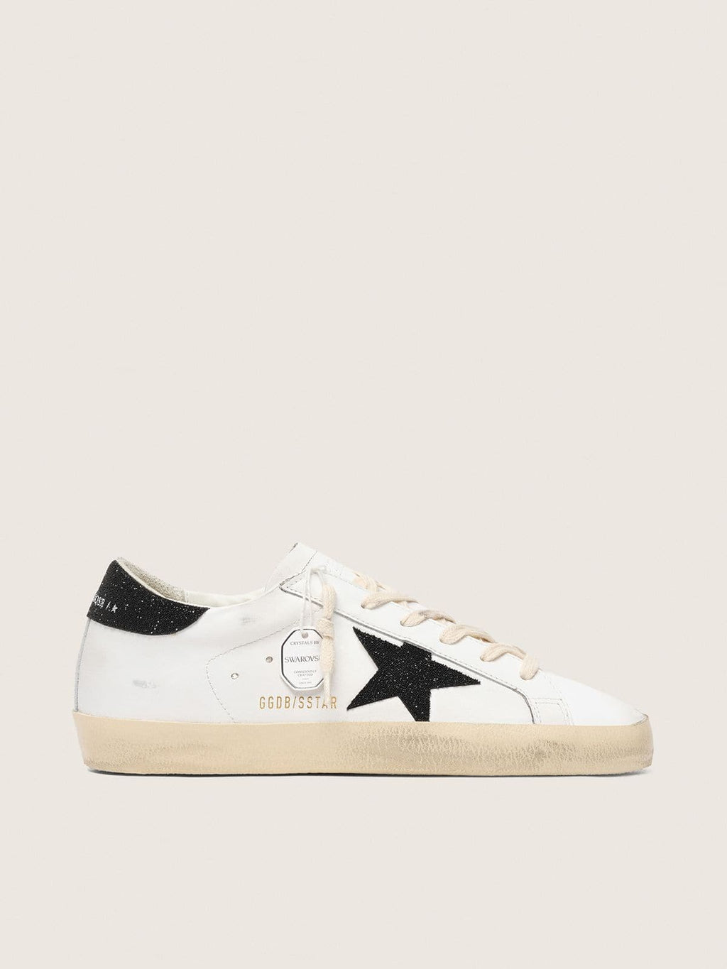 Women's Super-Star with a black Swarovski crystal star and heel tab