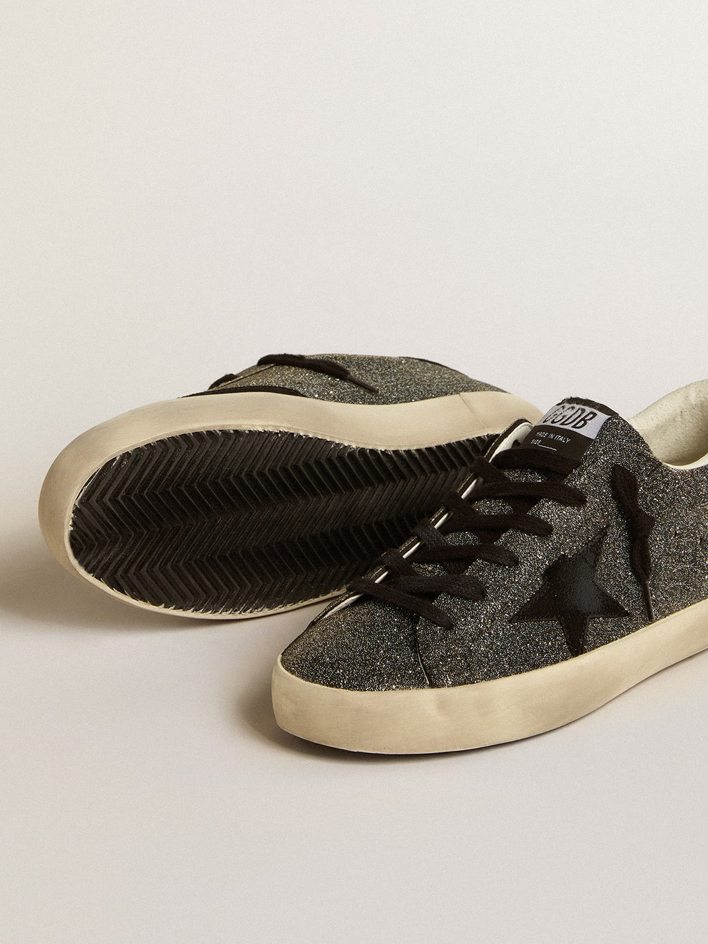 Women's Super-Star in black Swarovski crystals with black suede star
