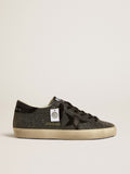 Women's Super-Star in black Swarovski crystals with black suede star
