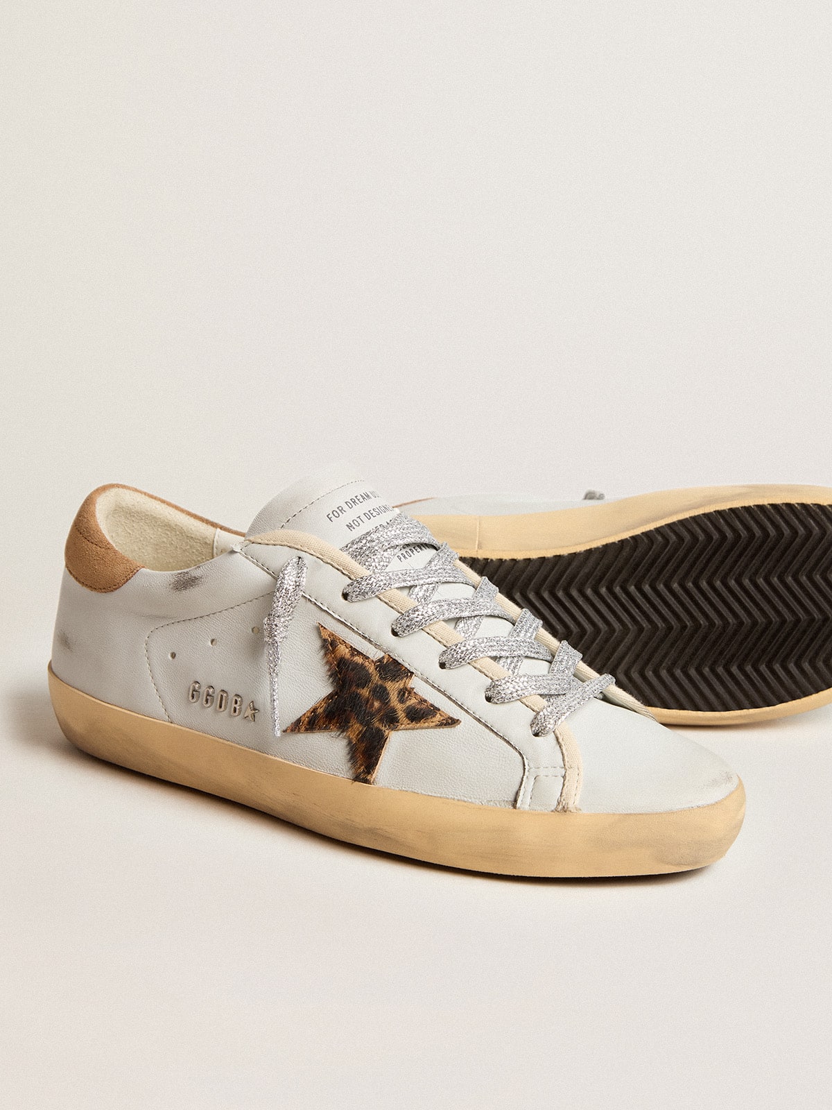 Women's Super-Star in nappa leather with pony skin star and suede heel tab