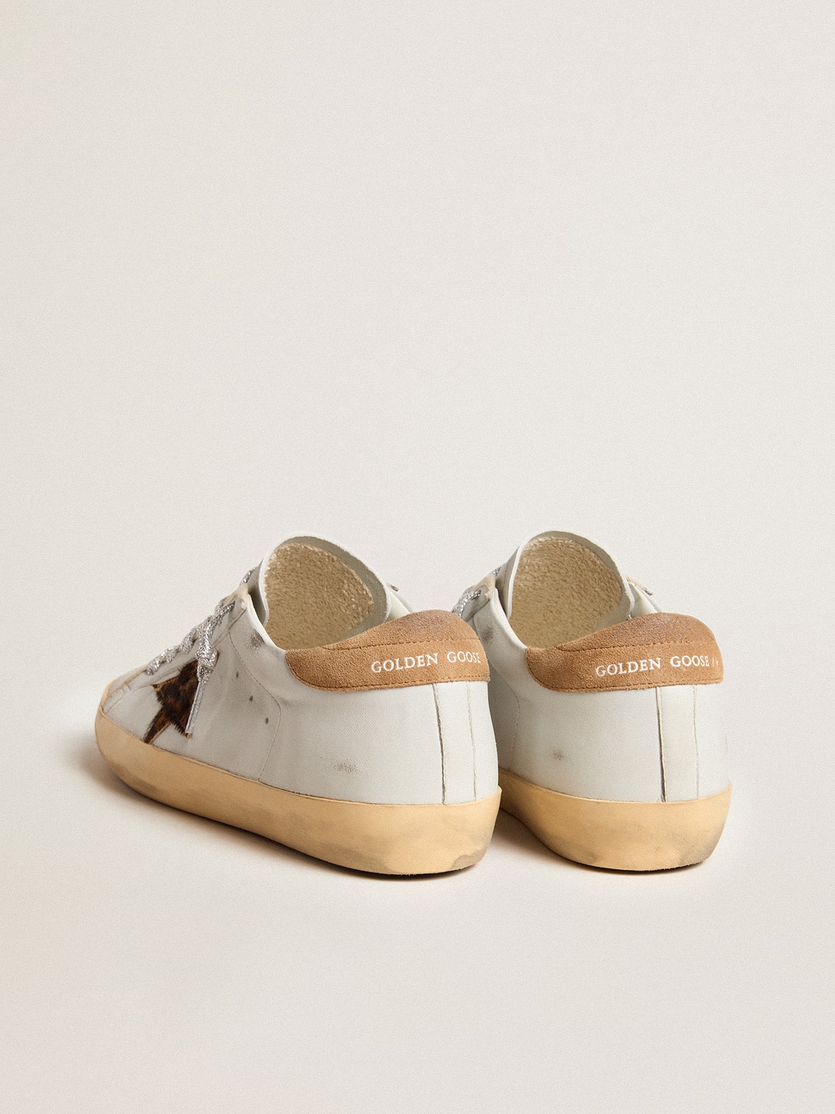 Women's Super-Star in nappa leather with pony skin star and suede heel tab