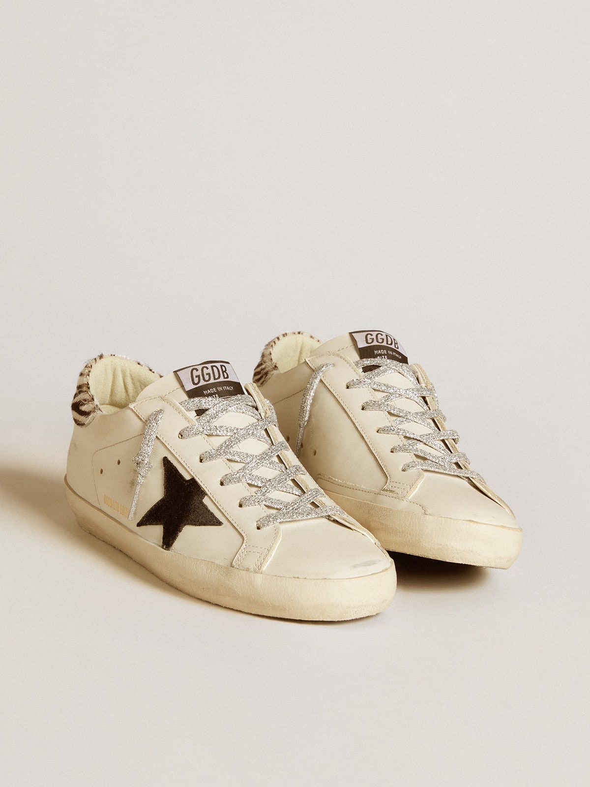 Women's Super-Star with suede star and in pony skin heel tab