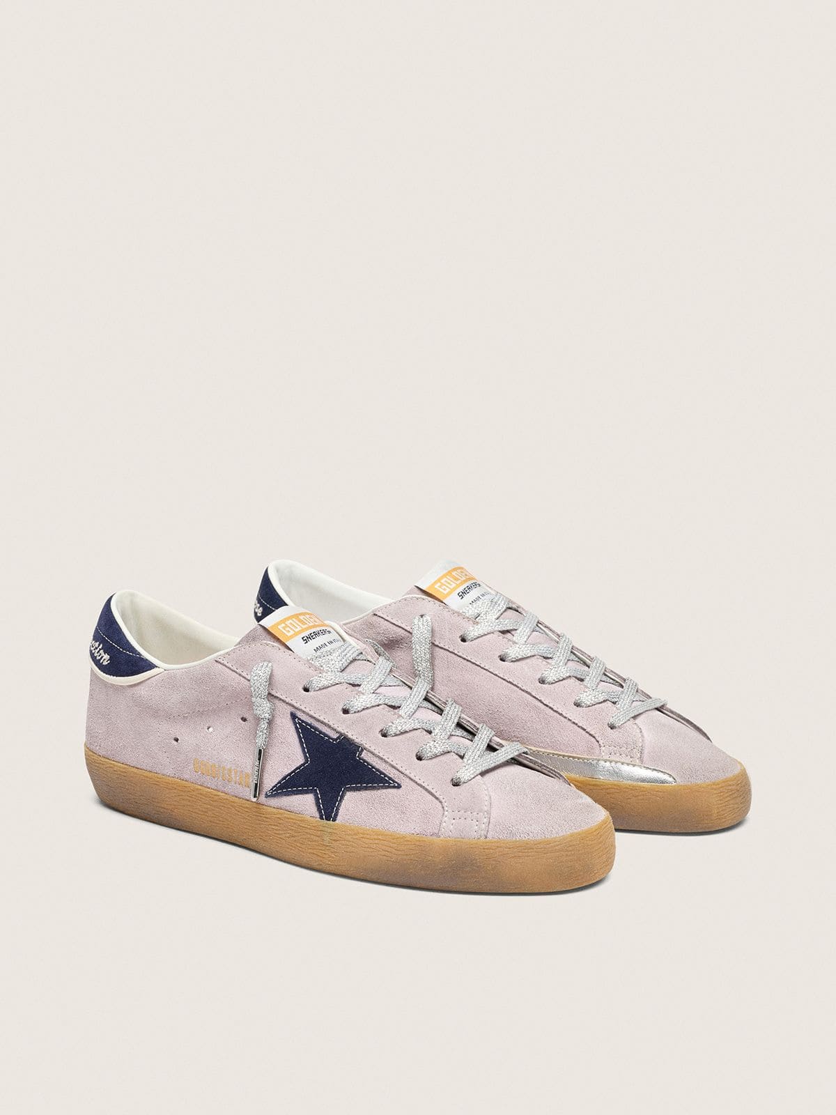 Women's Super-Star LTD in lilac suede with midnight blue suede star and heel tab