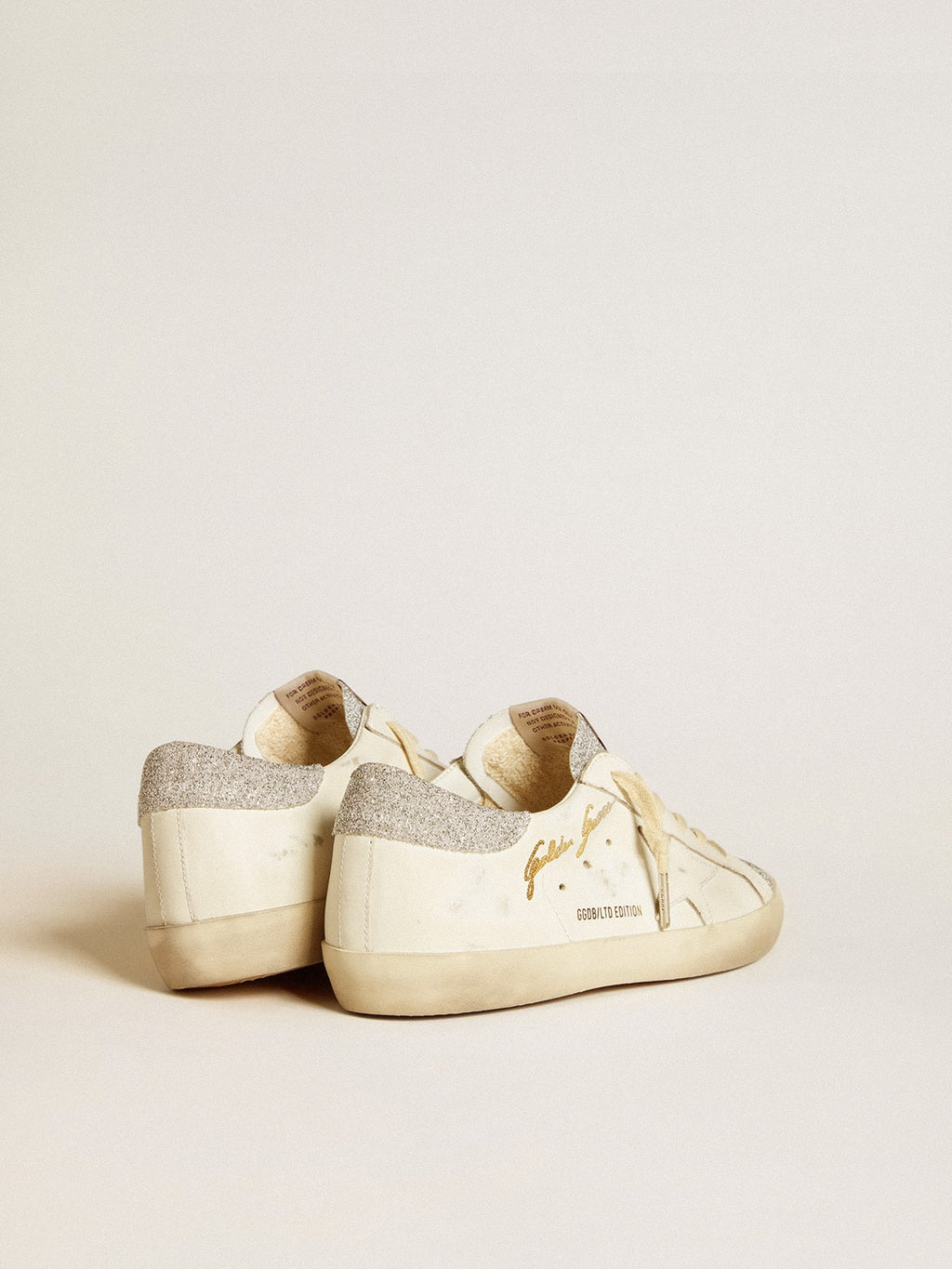 Women's Super-Star LTD in white leather with Swarovski micro-crystal inserts