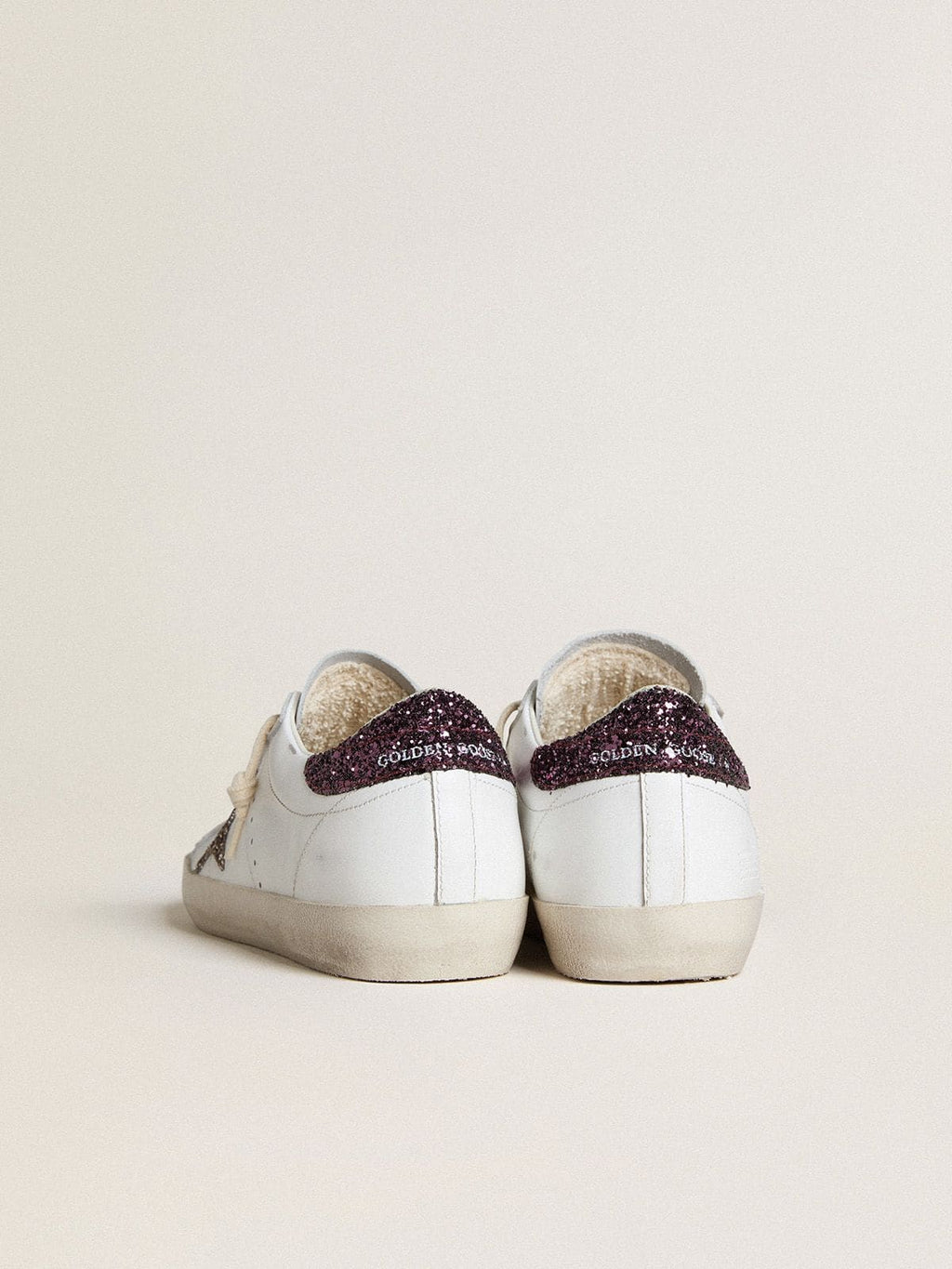 Women's Super-Star with silver glitter star and lilac glitter heel tab