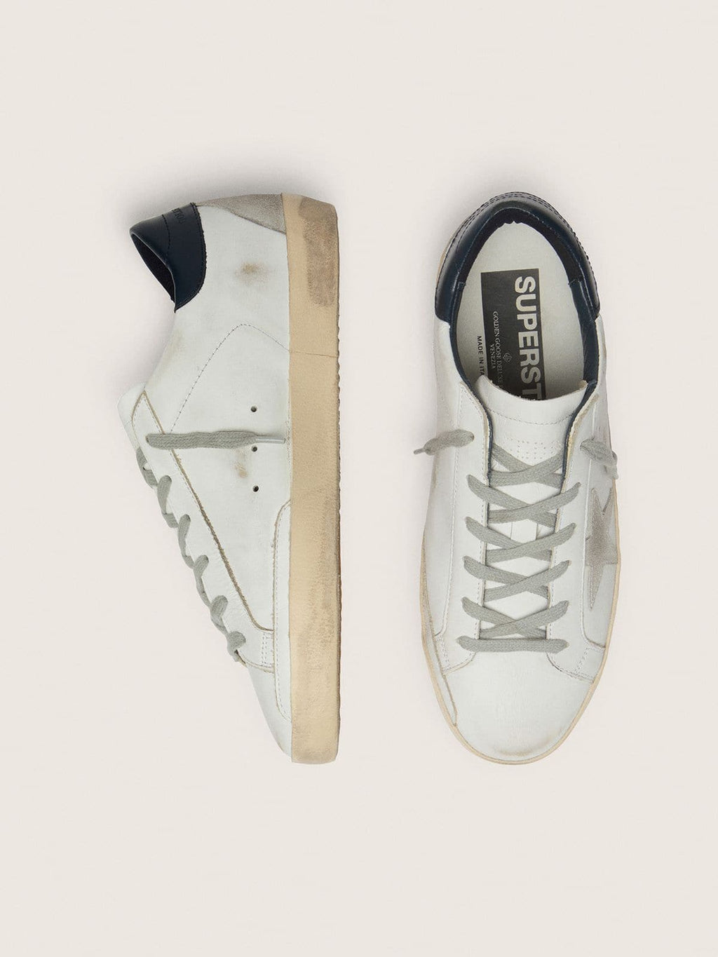 Women's Super-Star with suede star and blue heel tab