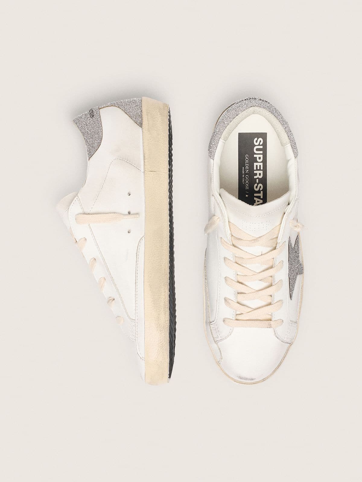 Women's Super-Star with silver Swarovski crystal star and heel tab