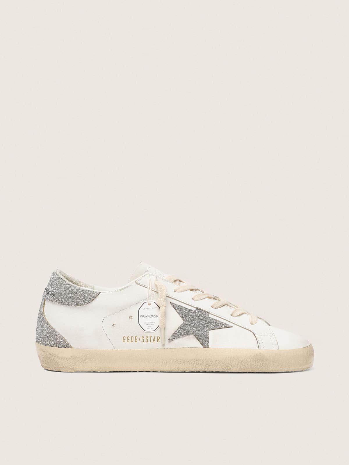 Women's Super-Star with silver Swarovski crystal star and heel tab