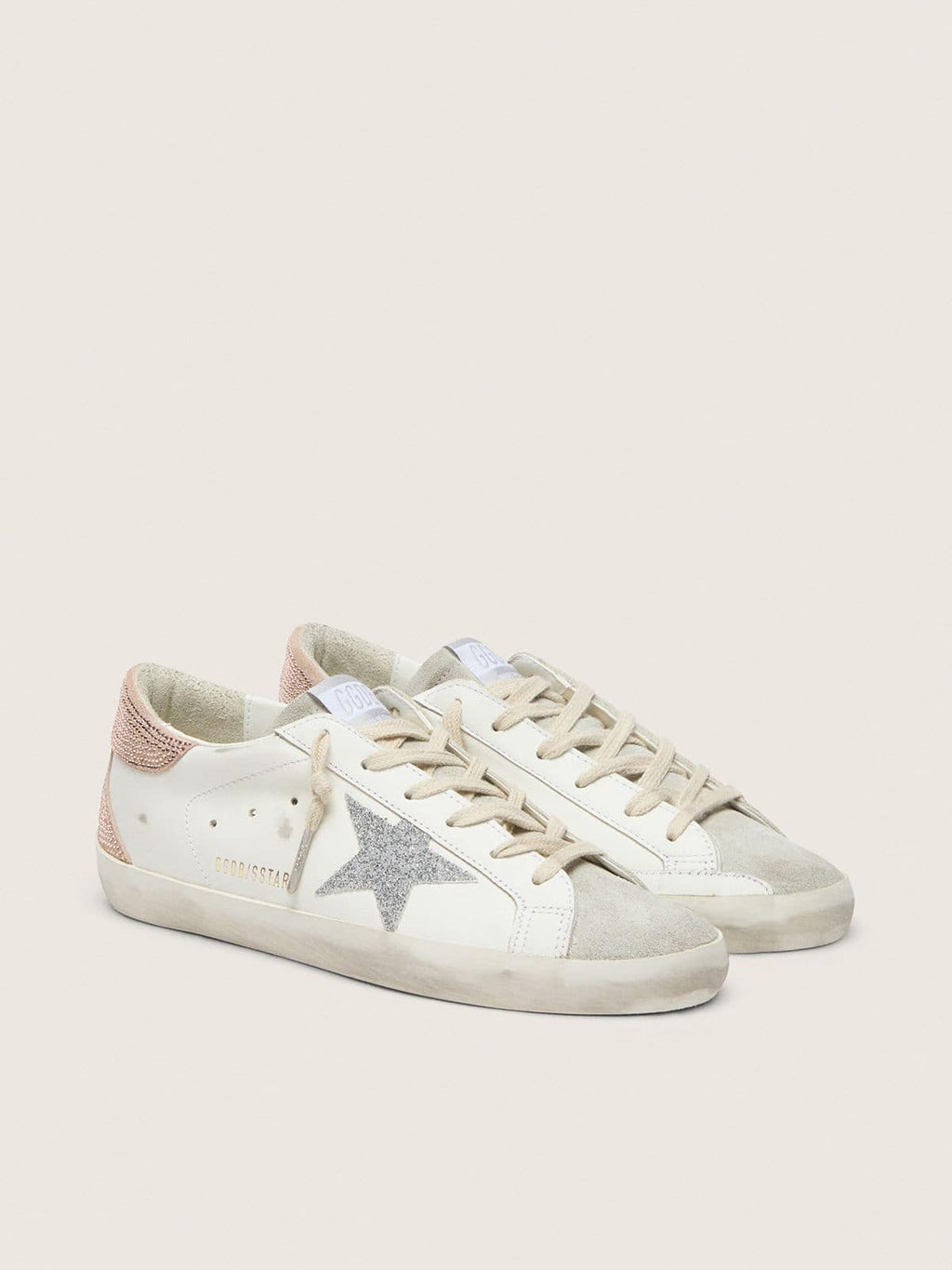 Women's Super-Star in leather with Swarovski crystal star and heel tab