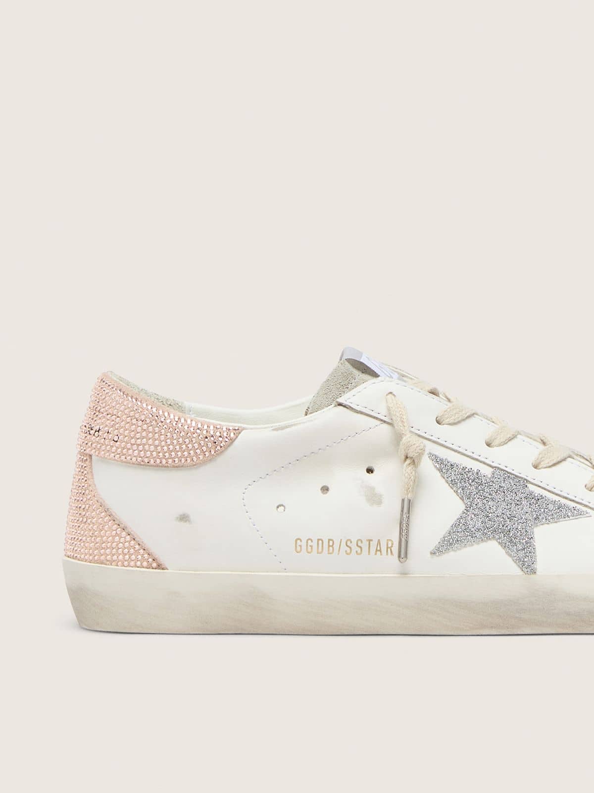 Women's Super-Star in leather with Swarovski crystal star and heel tab