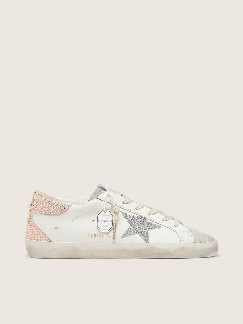 Women's Super-Star in leather with Swarovski crystal star and heel tab